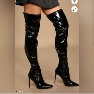 Steve Madden Black Patent Leather Boots
